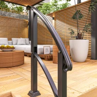 Outsunny Balustrada pentru scara 1 la 3 trepte balustrada pentru scara reglabila 0-45° cu kit de instalare 71 x 8 x 148 cm negru(m-5)