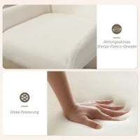 HOMCOM Fotel akcentowy, tapicerowany fotel z powłoką fleece, obrotowy, metalowa rama, kremowy(m-4)