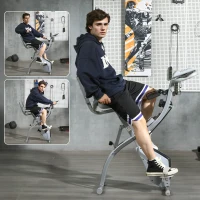 HOMCOM Bicicletă fitness pliabilă 8 niveluri de rezistență magnetică spătar șa reglabilă mânere ergonomice negru argintiu(m-4)