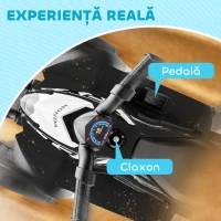 AIYAPLAY Quad Electric pentru Copii 18-36 Luni din PP si Metal cu Lumini LED, Claxon si Pedale, Viteza maxima max 2.8km/h, 65.5x38.5x43.5 cm, Negru(m-4)