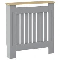 HOMCOM Cubier pentru Radiator din MDF pentru Living Dormitor Hol 78x19x83 cm Gri și Stejar(m-1)