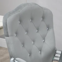 Vinsetto Velvet-Feel Work Chair, with Diamante Back - Grey(m-8)