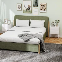 HOMCOM Set de 2 Noptiere Înguste cu 2 Sertare Deschidere la Presiune și Picioare din Oțel 40x30x55 cm Alb(m-4)