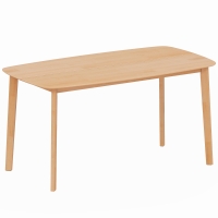 HOMCOM Mesa de Jantar Retangular para 6 Pessoas Mesa de Cozinha 150 cm em Madeira Maciça 150x80x76 cm Madeira Natural