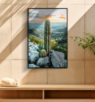 Mauro Ferretti Pictura Pe Panza, Cu Rama, Cactus -A- Cm 60X4X88(m-6)