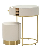 Mauro Ferretti Noptiera Cu Puf, Crem,  Cm Ø 52X70 - Ø 36X37(m-3)