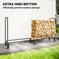 Outsunny Firewood Rack with Waterproof Cover, Heavy Duty Metal Log Store Indoors, Log Storage Holder for Outdoor Indoor Fireplace, 200 x 36 x 99 cm, Dark Green(m-5)