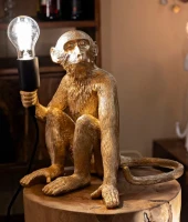 Mauro Ferretti Lampă De Masă Design Maimuță Șezută Auriu Cm 33X33X30(m-7)