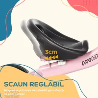 Aiyaplay Tricicleta Copii 2-5 Ani – Scaun Reglabil & Cos, Roz(m-5)
