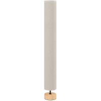 HOMCOM Candeeiro de Pé de Sala com Abajur de Linho Interruptor de Pé 2xsoquete E27 120 cm Bege