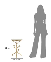 Mauro Ferretti Măsuță Mică Birds Marble, Diametru 38 Cm, Înălțime 60 Cm(m-7)