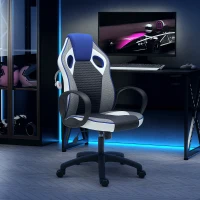 HOMCOM Cadeira Gaming com Altura Ajustável Suporte Lombar e Apoio para a Cabeça 60,5x67x107,5-116,5 cm Multicor(m-2)