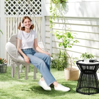Outsunny Hanging Chair Outdoor Hammock Chair with Soft Cushion, Cotton Rope Boho Style Swing Chair, Hanging Garden Swing Seat for Indoor Outdoor, Cream White(m-2)