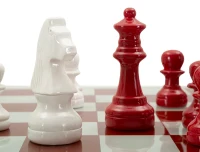 Mauro Ferretti Set Tablă De Șah Roșu/Alb,  61 X 61 X 14 Cm(m-7)