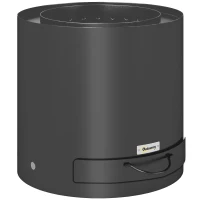 Outsunny Brasero exterior Ø 45 cm cu sertar pentru cenușă și căldăraș, încălzire cu cărbune pentru grădină, curte de camping, oțel negru(m-6)