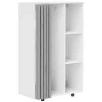 HOMCOM Guarda-Roupa de Roupa Móvel com 4 Rodízios Barra de Roupas e Prateleiras Abertas Branco(m-1)