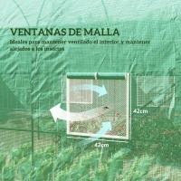 Outsunny Invernadero de Exterior 2,5x2x2 m Invernadero de Túnel con Cubierta de PE 140 g/m² para Cultivo Plantas Verduras Frutas en Jardín Terraza Verde(m-6)