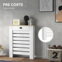HOMCOM Cubre Radiadores de MDF con Cajón Cubierta para Radiador para Salón Dormitorio Pasillo 78x19x95,5 cm Blanco(m-4)