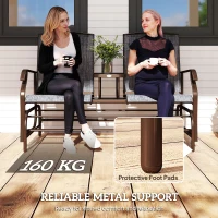 Outsunny Metaal tuinbank schommelstoel tuinstoel 2-zits met tafel schommel bruin(m-7)