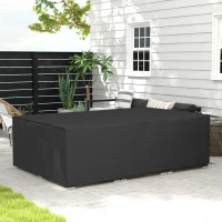 Outsunny Housse salon de jardin Abdeckung Gartenmöbel Tisch Oxford-Stoff wasserdicht UV-beständig, 222 x 155 x 67 cm, Schwarz(m-2)