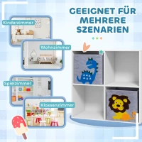 ZONEKIZ Raft de depozitare pentru copii, Cuburi, Sertare, MDF, Protecție împotriva răsturnării, Alb(m-4)