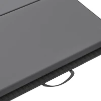 HOMCOM Tapete de Ginástica Yoga Pilates Fitness Dobrável em 4 com Pegas Revestimento Sintético 180x80x5 cm Cinzento(m-5)