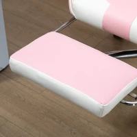 Vinsetto Cadeira de Gaming Reclinável Giratória com Apoio para a Cabeça Apoio para os Pés e Almofada Lombar 64x67x119-127 cm Rosa(m-10)