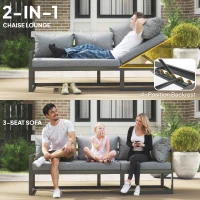 Outsunny 3-delig Tuinset(m-4)