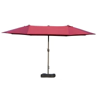 Outsunny Guarda-Sol Duplo de Jardim Exterior Retangular 4,6x2,7x2,4 m Abertura e Fecho Manivela Sacos de Peso e Base Incluídos Bord(m-6)