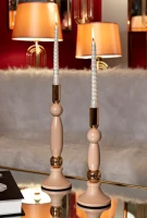 Mauro Ferretti Set Suport Lumanare Strek Roz 2 Bucati Cm Ø9,5X25-9,5X28(m-4)