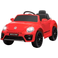 AIYAPLAY Mașină electrică 12V sub Licență Volkswagen Beetle cu telecomandă, viteză 3-5 km/h, 3-5 ani, roșu(m-6)