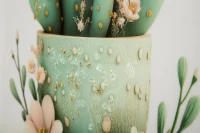 Mauro Ferretti Tablou Imprimat Pe Pânză Lacuită, Cu Ramă, Model ,,Borcan Cu Cactus", Varianta D, Dimensiuni 40 X 2,8 X 40 Cm(m-4)