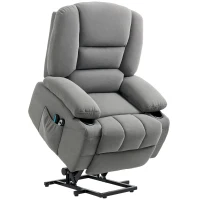 HOMCOM Fotoliu electric de relaxare cu funcție de asistare la ridicare, fotoliu de masaj cu funcții de încălzire, 2 telecomenzi, spumă moale(m-1)