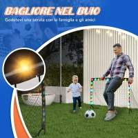 SPORTNOW Set da 2 Porte da Calcio per Bambini da 6 Anni con Luci LED, Pieghevoli con Borsa di Trasporto(m-4)