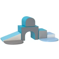 HOMCOM 7Pcs Módulo de Motricidade para Bebés Percurso Motriz para Bebés Espuma EPE para Crianças em Idade Pré-Escolar Multicolorido(m-1)