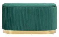 Mauro Ferretti Banca Cu Depozitare Și Taburet Shopy Green Set 3 Bucăți Cm 80X37X42-29X33(m-8)