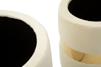 Mauro Ferretti Set De Puf Cu Recipient Sheffild Crem 2 Bucăți Cm Ø 37X42-28X33(m-8)