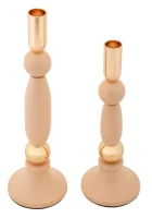 Mauro Ferretti Set Suport Lumanare Strek Roz 2 Bucati Cm Ø9,5X25-9,5X28(m-2)