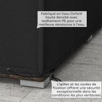 Outsunny Housse salon de jardin bâche housse table de jardin tissu Oxford étanche anti-UV, 222 x 155 x 67 cm, noir(m-5)