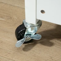 HOMCOM Cărucior de Bucătărie Pliabil Cărucior Auxiliar cu Roți Cărucior Verdulero cu 2 Rafturi pentru Sufragerie 60x40x84 cm Alb(m-5)