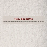 HOMCOM Lot de 2 tabourets de bar en tissu bouclette, chaises de bar avec dossier courbé, repose-pieds, 49x52x95cm, crème(m-5)