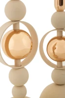 Mauro Ferretti Set Suport Lumânare Saturn Crem 2 Bucăți Cm Ø10X27-10X31(m-3)