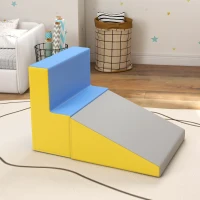 HOMCOM Parcurs motricitate bebeluș jucării de escaladă modulabil 2 cuburi gigante din spumă 50 x 50 x 25 cm multicolor(m-4)