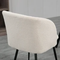 HOMCOM Conjunto de 2 Cadeiras de Sala de Jantar com Encosto em Tecido Pernas em Aço 55x62x80 cm Bege Preto(m-4)
