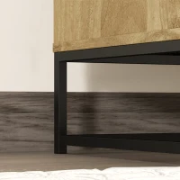 HOMCOM Móvel de Armazenamento Aparador Sala de Estar 2 Portas com Prateleira Interna Ajustável em Altura 80x40x78 cm Madeira Natural(m-5)