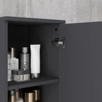 kleankin Dulap de Baie, Badschrank, Rafturi Reglabile, Pl?ci din Lemn Comprimat, Gri Deschis(m-4)