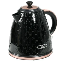 HOMCOM Czajnik, 2200W, okno widokowe, filtr, szybki czajnik, Czarny(m-1)