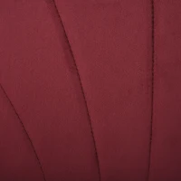 HOMCOM Conjunto de 2 Cadeiras de Sala de Jantar Cadeira de Cozinha em Veludo Bordeaux Pés em Metal Preto 52x54x79 cm(m-5)