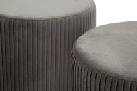 Mauro Ferretti  Banca Cu Depozitare Și Taburet Shopy Gri Set 3 Bucăți Cm 80X37X42-29X33(m-7)