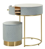 Mauro Ferretti Noptiera Cu Puf, Albastru, Cm Ø 52X70 - Ø 36X37(m-3)